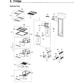 Fridge Diagram and Parts List for RH22H9010SR AA-0000 Samsung Refrigerator