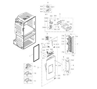 Fridge Door L Diagram and Parts List for RF28HMELBSR AA-0006 Samsung Refrigerator