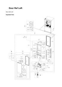 Left Refrigerator Door Parts Diagram and Parts List for RF30BB6900AW AA-00 Samsung Refrigerator