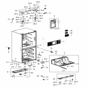 Cabinet Diagram and Parts List for RF28K9380SG (AA)(0003) Samsung Refrigerator