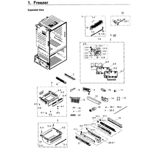 Freezer Diagram and Parts List for RF26J7500SR AA-02 Samsung Refrigerator
