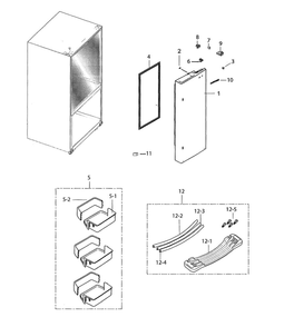 Right Refrigerator Door Diagram and Parts List for RF263BEAESR AA-07 Samsung Refrigerator