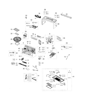 Main Section Diagram and Parts List for ME21H706MQS AA-00 Samsung Microwave