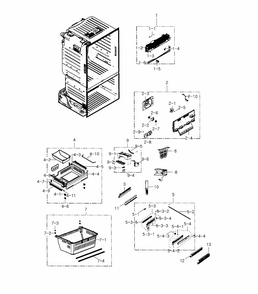 Freezer Diagram and Parts List for RF23HCEDTSR AA-0003 Samsung Refrigerator