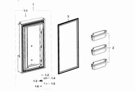 Part Location Diagram of DA63-07289F Samsung Guard Bin (Left)