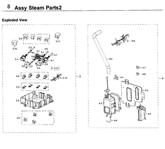 Steam Parts 2 Diagram and Parts List for NV51K7770DS AA-0000 Samsung Wall Oven