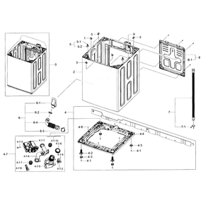 Frame Diagram and Parts List for WA400PJHDWR AA-02 Samsung Washer