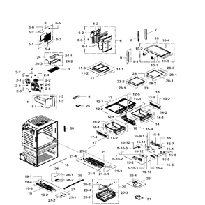 Fridge Diagram and Parts List for RF28HMEDBWW AA-05 Samsung Refrigerator