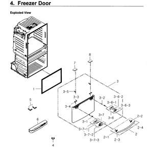 Freezer Door Diagram and Parts List for RF4267HARS XAA-05 Samsung Refrigerator
