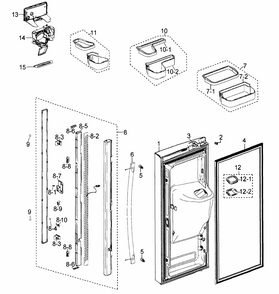 Left Door Diagram and Parts List for RF268ACWP XAA-0000 Samsung Refrigerator