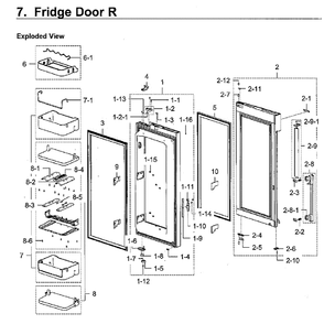 Fridge Door R Diagram and Parts List for RF28K9380SR AA-02 Samsung Refrigerator