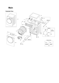Main Assembly Diagram and Parts List for DV350AEP XAA-01 Samsung Dryer