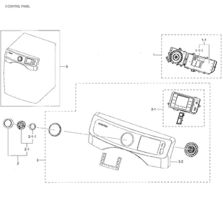 Control Panel Diagram and Parts List for DV42H5000GW A3-0003 Samsung Dryer