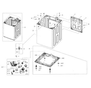 Frame Diagram and Parts List for WA45H7200AW A2-0001 Samsung Washer