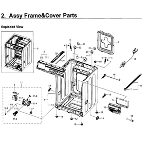 Frame Cover Diagram and Parts List for WF350ANP XAA-01 Samsung Washer