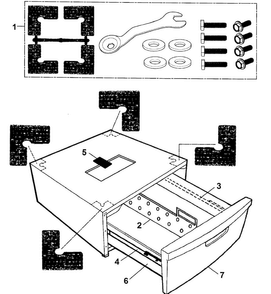 Part Location Diagram of DC99-00870A Samsung Pedestal Hardware Kit