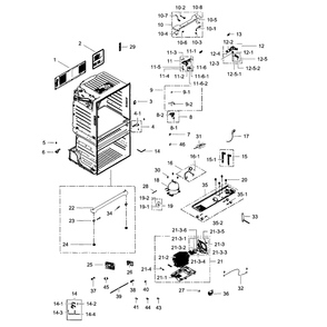 Cabinet Diagram and Parts List for RF4287HABP XAA-03 Samsung Refrigerator