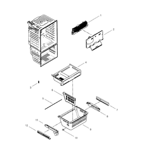 Freezer Diagram and Parts List for RFG296HDPN XAA-0001 Samsung Refrigerator