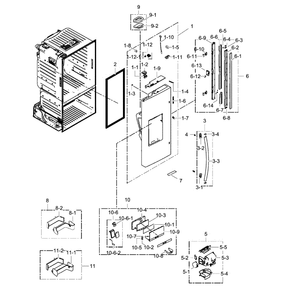 Fridge Door L Diagram and Parts List for RF28HFEDBSR AA-0007 Samsung Refrigerator