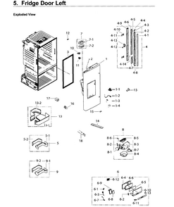 Fridge Door L Diagram and Parts List for RF26J7500BC AA-0002 Samsung Refrigerator