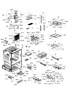 Fridge Diagram and Parts List for RF23HTEDBSR AA-0004 Samsung Refrigerator