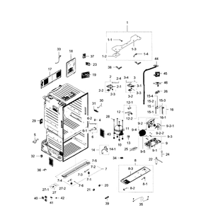 Cabinet Diagram and Parts List for RF28HFEDBSR AA-09 Samsung Refrigerator