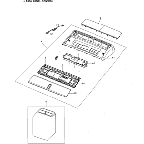 Control Panel Diagram and Parts List for DVE52M8650W A3-0000 Samsung Dryer