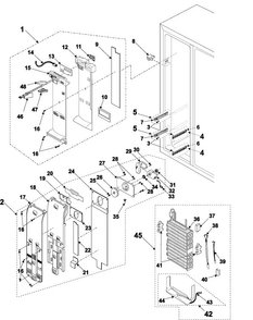 Freezer Compartment Diagram and Parts List for RS2544SL XAA Samsung Refrigerator