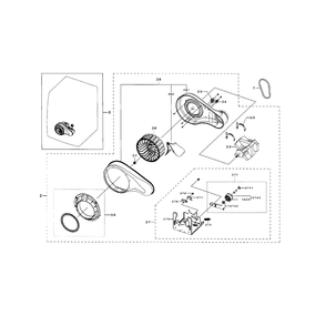 Motor Diagram and Parts List for DV331AEW XAA-02 Samsung Dryer