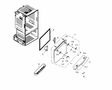 Freezer Door Diagram and Parts List for RF30HDEDTSR AA-0003 Samsung Refrigerator