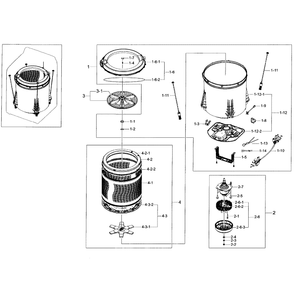 Tub Diagram and Parts List for WA45H7200AP A2-03 Samsung Washer