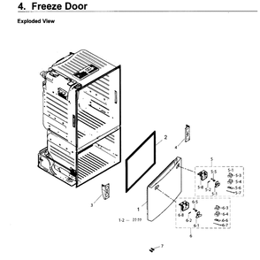 Freezer Door Diagram and Parts List for RF26J7500WW AA-02 Samsung Refrigerator