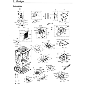Fridge Diagram and Parts List for RF263BEAESP AA-04 Samsung Refrigerator