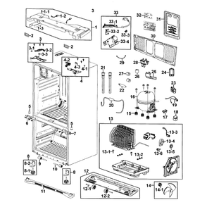 Cabinet Diagram and Parts List for RF267AEPN XAA-0000 Samsung Refrigerator