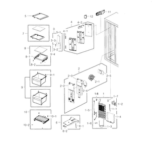 Part Location Diagram of DA97-06137C Samsung Shelf Assembly