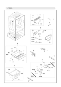 Freezer Parts Diagram and Parts List for RF28HFEDBSR AA-22 Samsung Refrigerator