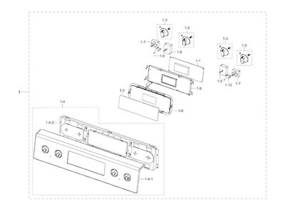 Control Parts Diagram and Parts List for NE594R0ABSR AA-00 Samsung Range