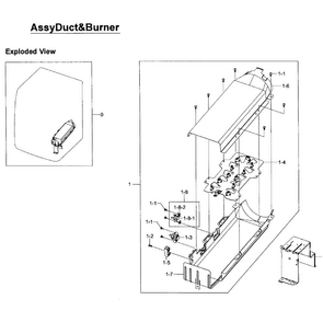 Heater Asy Diagram and Parts List for DV405ETPASU AA-0001 Samsung Dryer