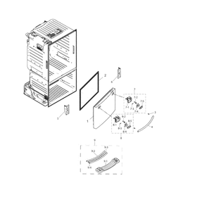 Freezer Door Diagram and Parts List for RF263TEAESP AA Samsung Refrigerator