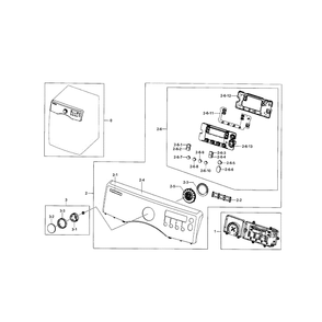 Control Panel Diagram and Parts List for DV331AGR XAA-03 Samsung Dryer