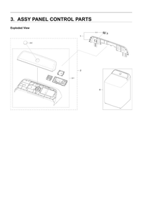Control Panel Assembly Diagram and Parts List for WA50R5200AW US-00 Samsung Washer