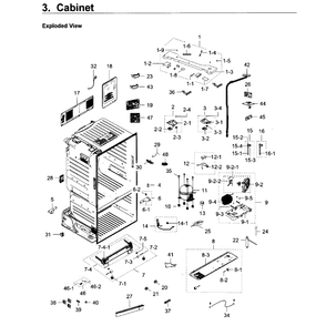 Cabinet Diagram and Parts List for RF23HCEDBSR AA-10 Samsung Refrigerator