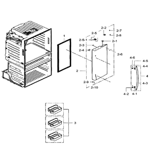 Right Door Diagram and Parts List for RF28HMEDBWW AA-06 Samsung Refrigerator