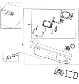 Control Panel Diagram and Parts List for DV520AEP XAA-0001 Samsung Dryer