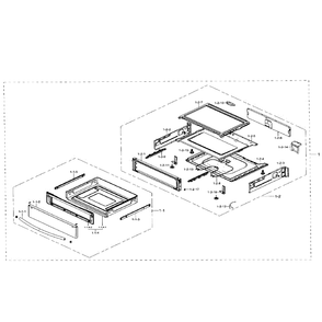Drawer Diagram and Parts List for NE59J7850WG AA-0004 Samsung Range