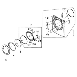 Front Assembly Diagram and Parts List for DV206AGS XAA-00 Samsung Dryer