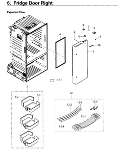 Part Location Diagram of DA91-03909D Samsung Door Foam Assembly