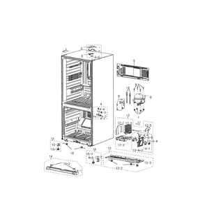 Cabinet Diagram and Parts List for RB194ACRS XAC-00 Samsung Refrigerator