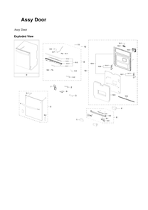 Door Assembly Diagram and Parts List for DW80B6061US AA-00 Samsung Dishwasher