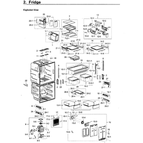 Fridge Diagram and Parts List for RF28K9580SG AA-01 Samsung Refrigerator